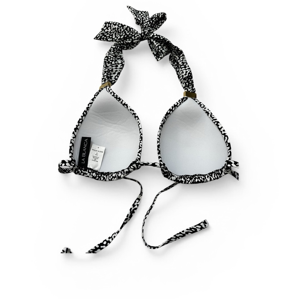 La Blanca Black and White Patterned Bikini Top